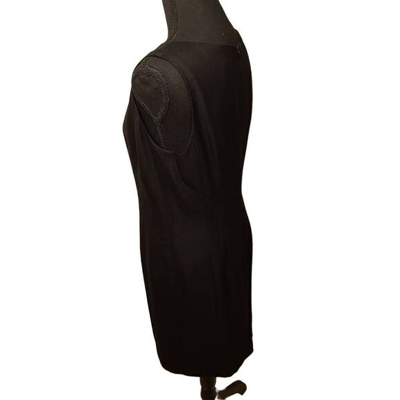 Brooks Brothers Womens Black Wool Sleeveless Lined V Neck Sheath Dress 8P - Picture 11 of 11